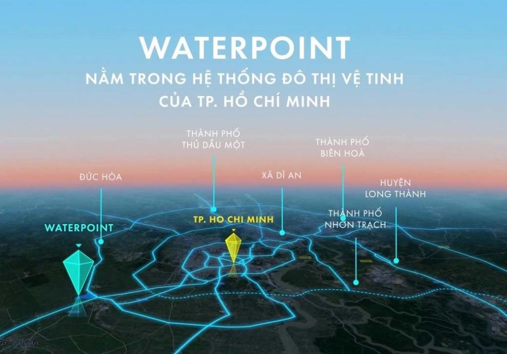 Vị trí dự án Waterpoint là cửa ngõ giao thương quan trọng giữa TPHCM và các tỉnh Đồng bằng sông Cửu Long