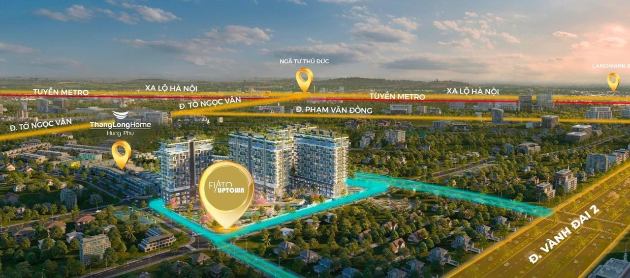 Vị trí dự án Fiato Uptown Thủ Đức ngay mặt tiền Đường Tô Ngọc Vân