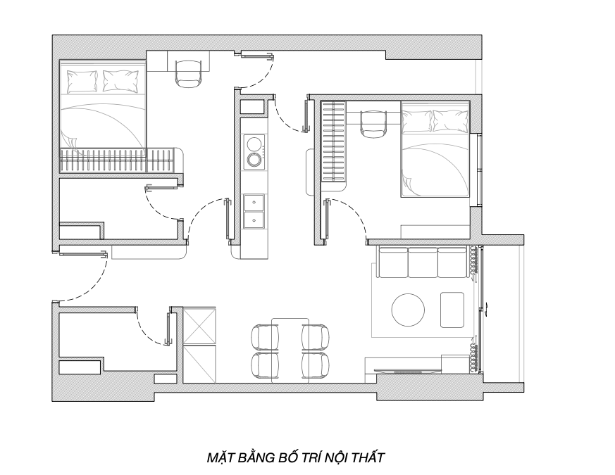 Mặt bằng bố trí nội thất căn hộ