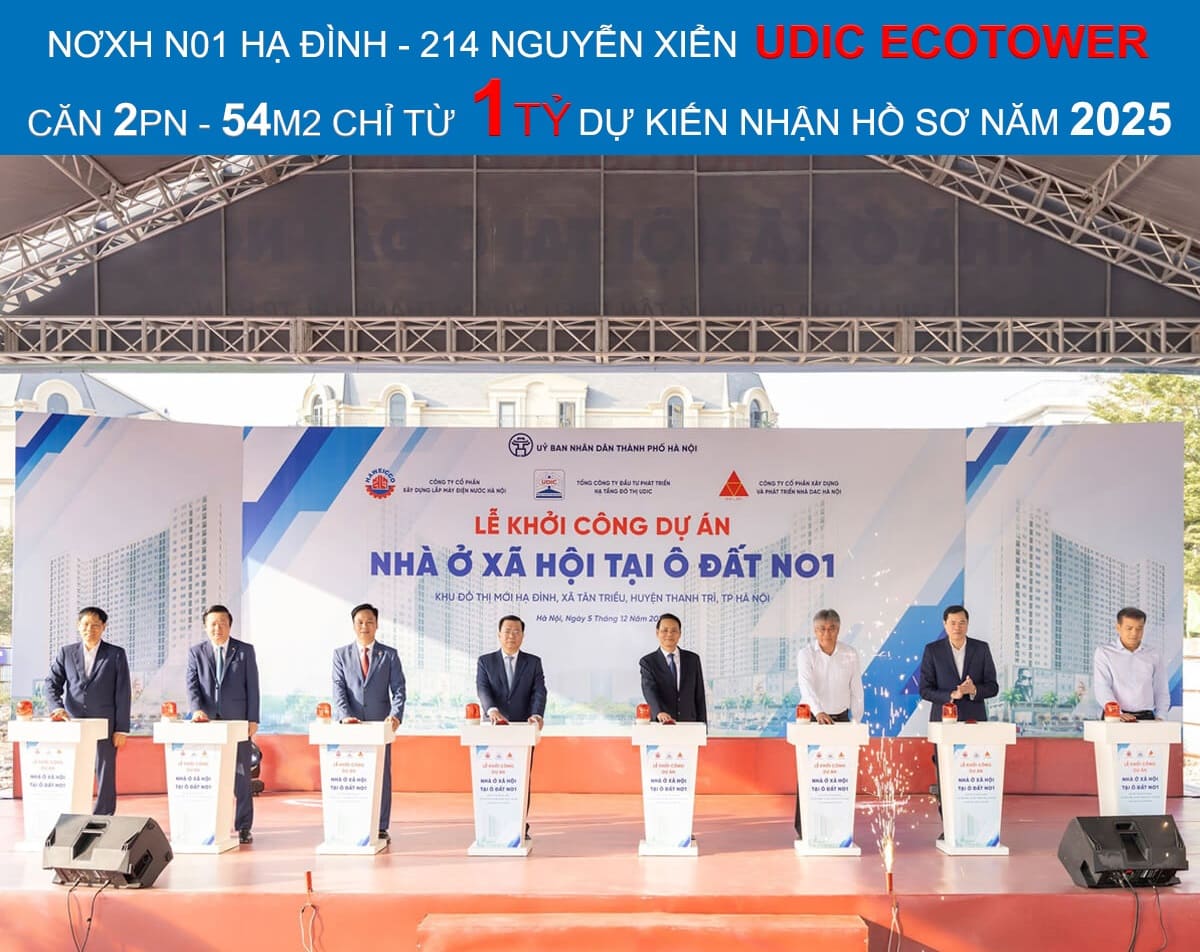 Nhà ở xã hội N01 Hạ Đình có mức giá bán tạm tính chỉ từ 25 triệu/m2