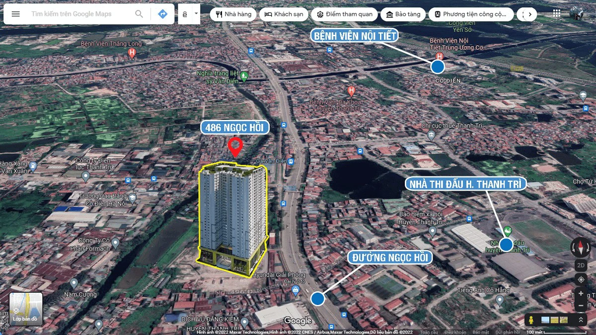Vị trí nhà ở xã hội 486 Ngọc Hồi