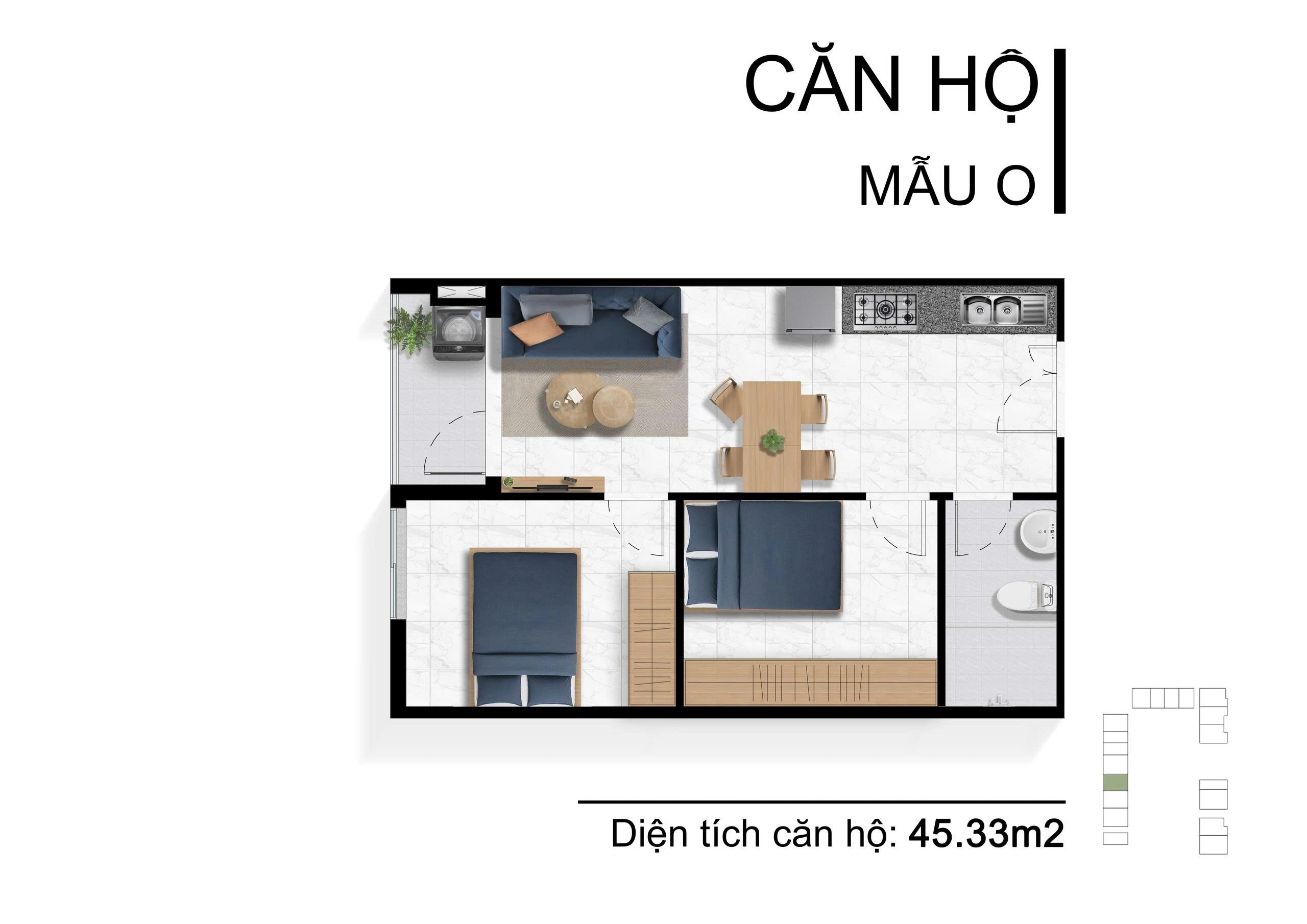 Sơ đồ phối cảnh căn hộ tại dự án
