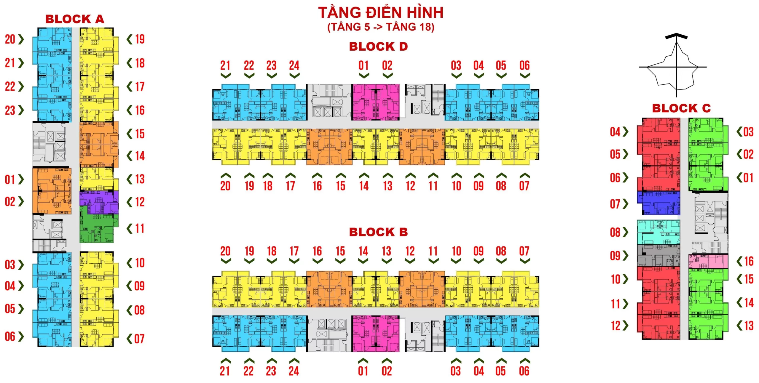 Sơ đồ mặt bằng tầng điển hình dự án