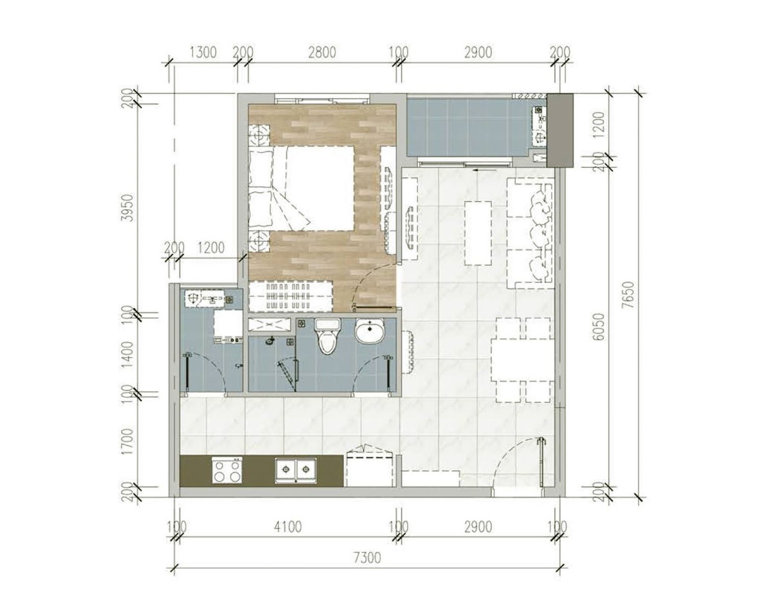 Thiết kế căn hộ 1PN tại dự án Sakura Heigths