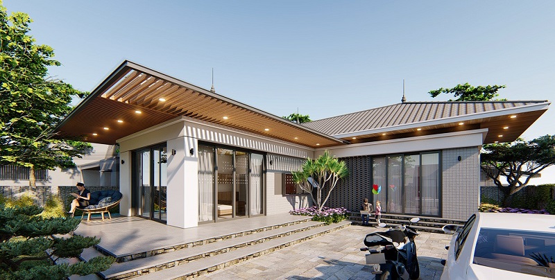 mẫu nhà chữ L cấp 4