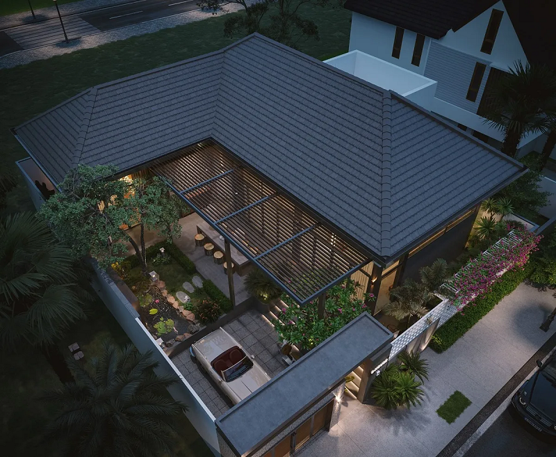 mẫu nhà chữ L cấp 4