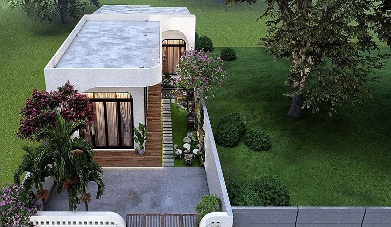 mẫu nhà chữ L cấp 4