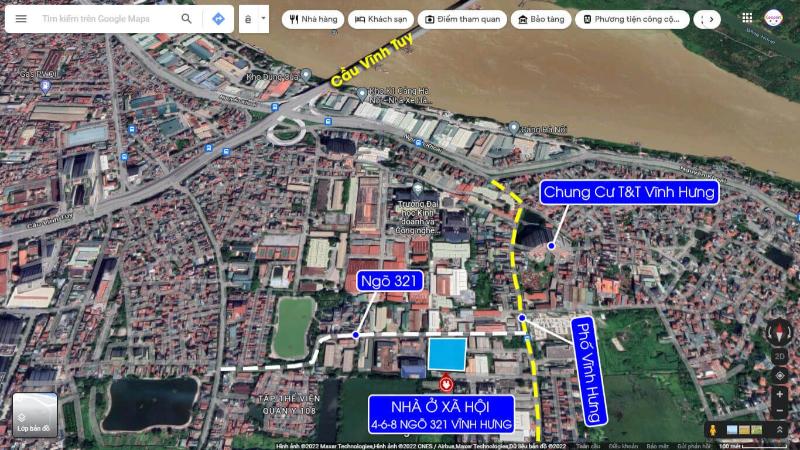 Vị trí dự án nhà ở xã hội 4 6 8 Vĩnh Hưng