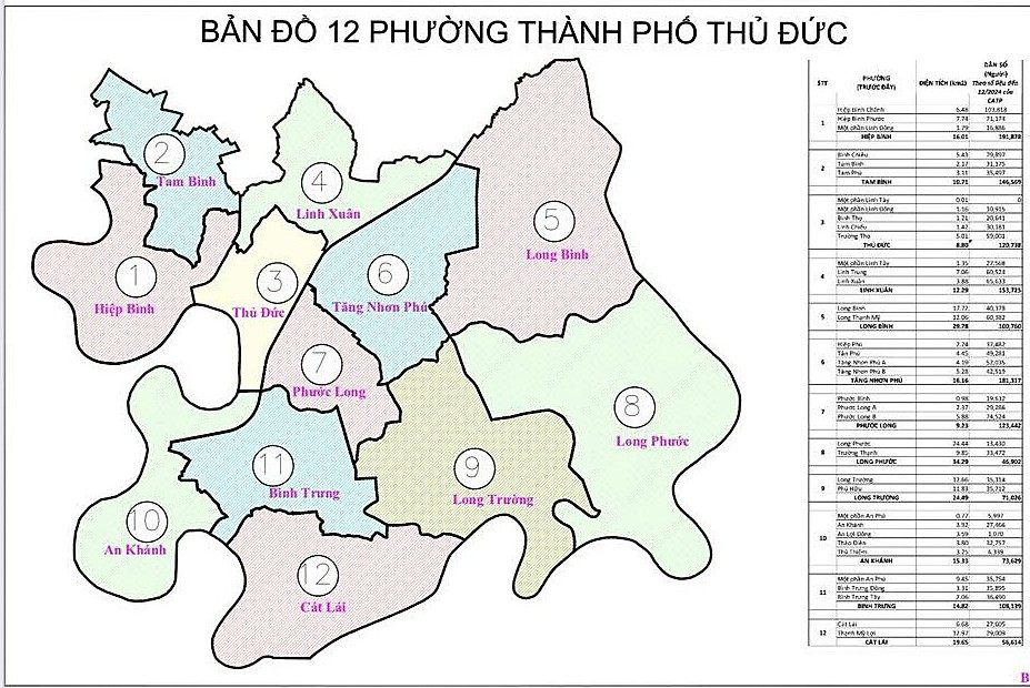 TP Thủ Đức đề xuất sáp nhập 34 phường thành 12 phường mới