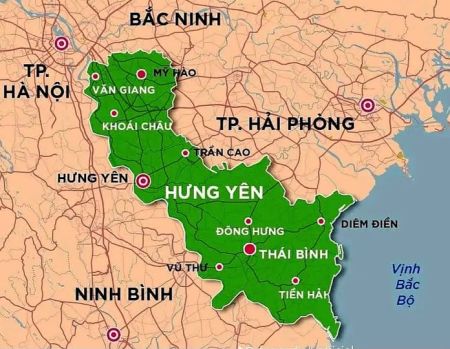 Bản đồ dự kiến tỉnh Hưng Yên sau khi sáp nhập với Thái Bình