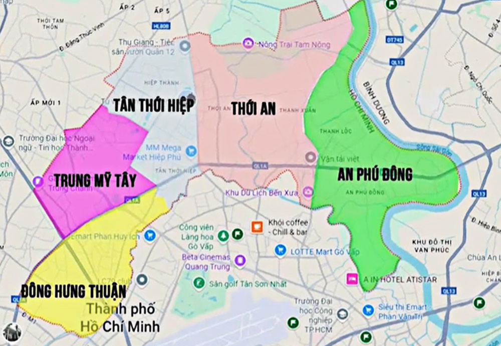 Quận 12 sau sáp nhập trở thành bao nhiêu phường?