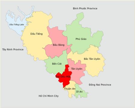 Bản đồ phân chia hành chính chi tiết của Bình Dương