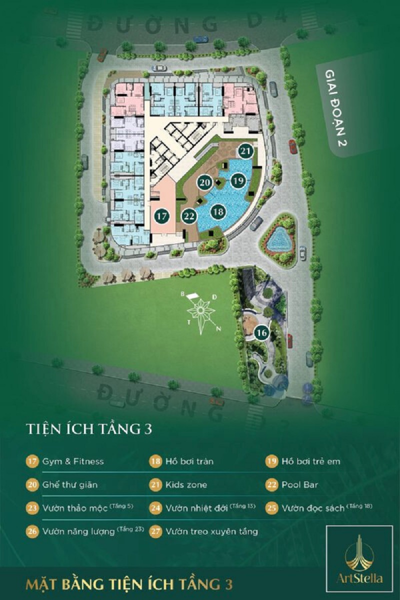 Mặt bằng tiện ích tầng 3