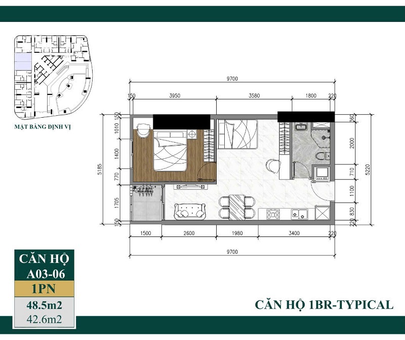 Layout căn hộ 1PN