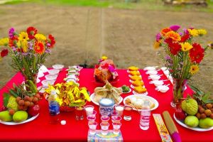 mâm cúng sửa nhà đơn giản