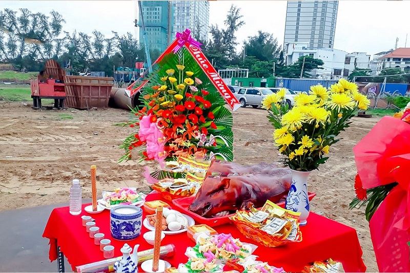 mâm cúng sửa nhà đơn giản