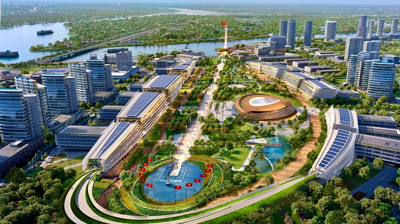 Khu trung tâm của Trung tâm hành chính - chính trị mới của tỉnh Đồng Nai, Trung tâm hội nghị đa năng và các khu thương mại ven sông