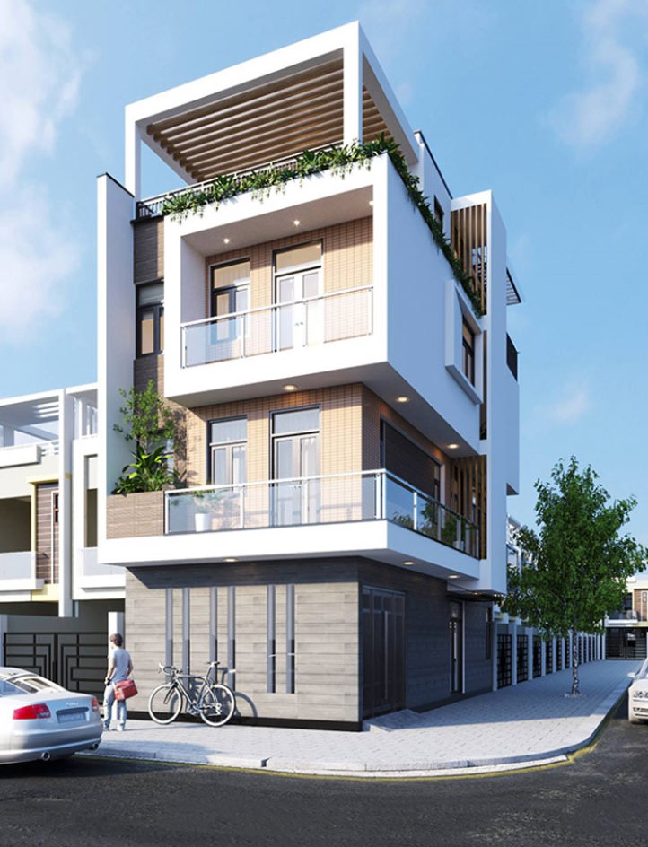 Mẫu nhà ống 3 tầng với hai mặt tiền thoáng đãng
