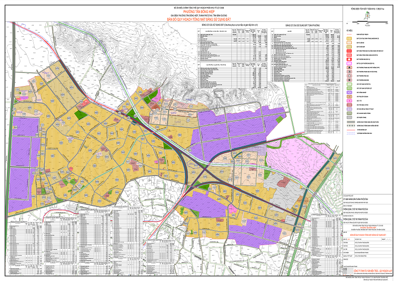 Bản đồ quy hoạch mặt bằng sử dụng đất phường Tân Đông Hiệp tỷ lệ 1/2000
