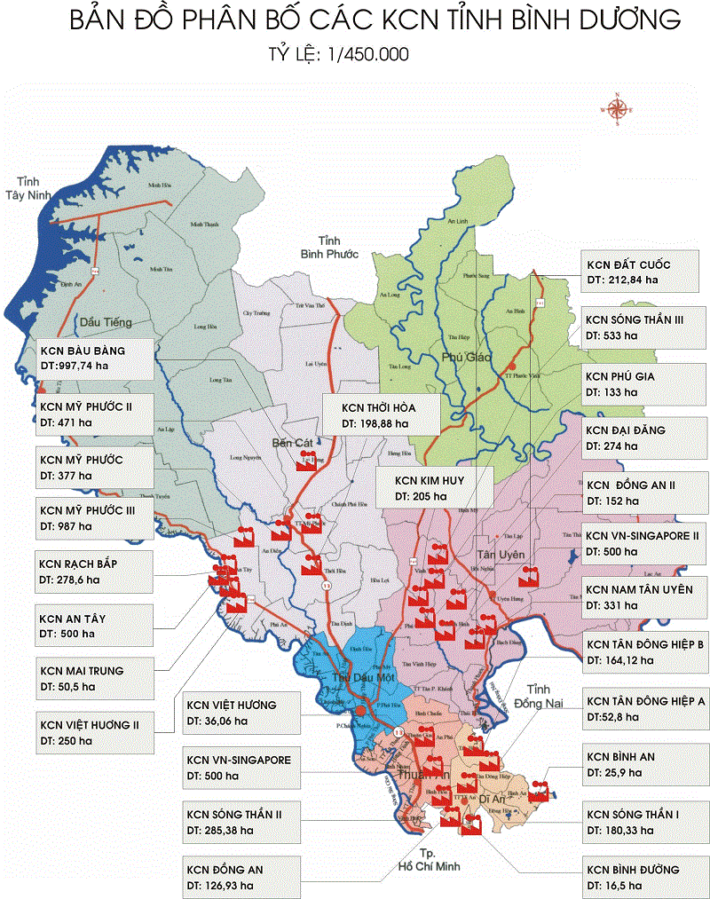 Bản đồ quy hoạch khu công nghiệp phường Bình Dương 