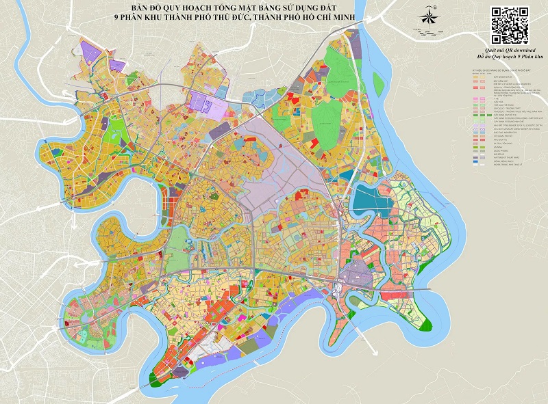 Bản đồ quy hoạch chung của các phường tại TP Thủ Đức đến năm 2040