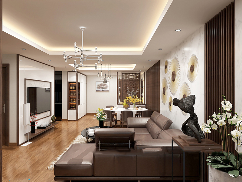 Thiết kế căn hộ 90m2 3 phòng ngủ đẹp