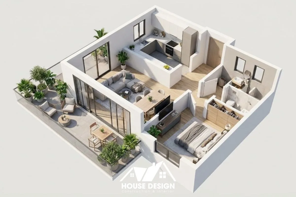 Không gian mở với ban công lớn đón gió trời