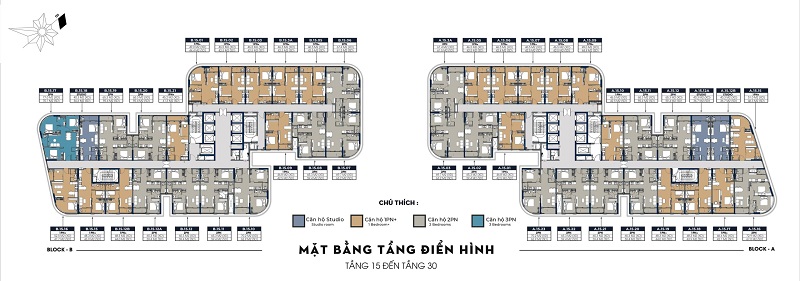 Mặt bằng tầng 15- 30