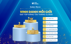 Bảng vàng môi giới: Vinh danh TOP 10 môi giới BĐS xuất sắc tháng 11/2025