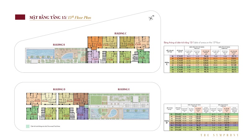 Mặt bằng tầng 15