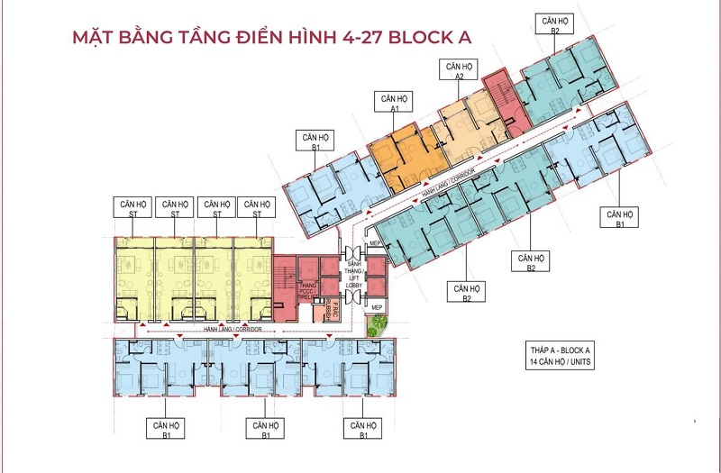 Mặt bằng tầng 4-27 block A