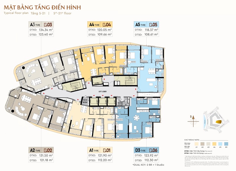 Mặt bằng tầng 5-21