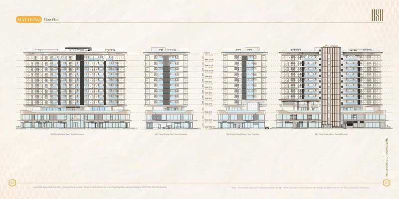 Mặt bằng mặt đứng của The Sculptura