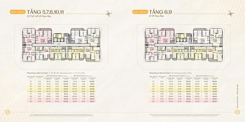 Mặt bằng tầng 5-11