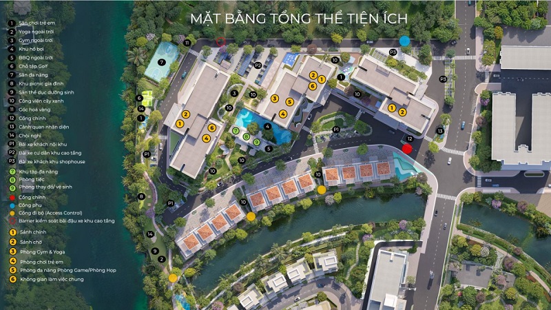 Mặt bằng tiện ích nội khu Trellia Cove