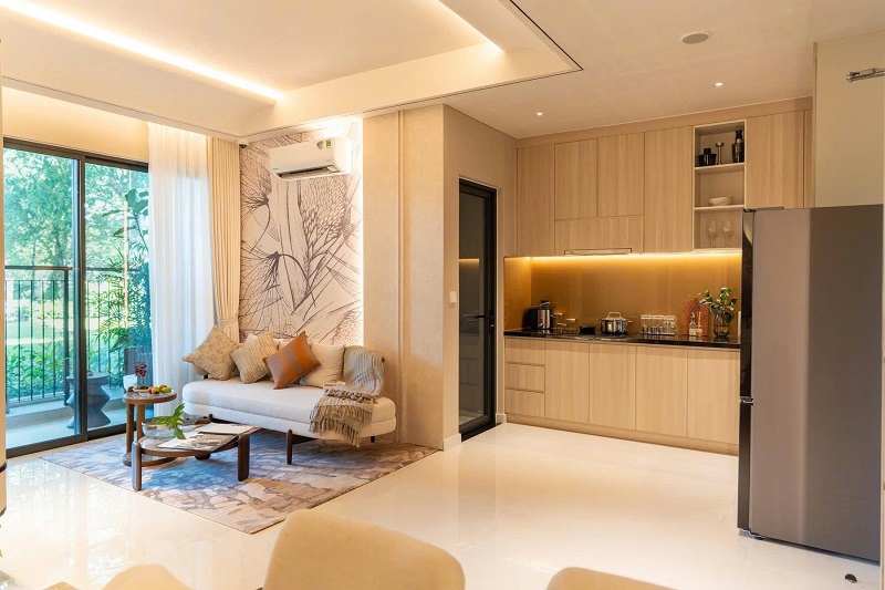 Phòng khách liên thông bếp