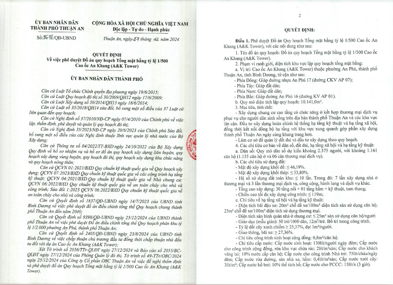 Phê duyệt quy hoạch 1/500