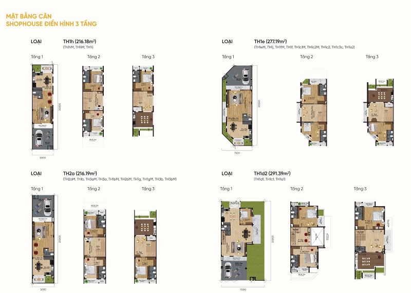 Layout thiết kế shophouse 3 tầng